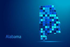 concepts of Alabama Network Digital Technology Graphic illustration. Blue Color. Internet Futuristic Concept Map. vector