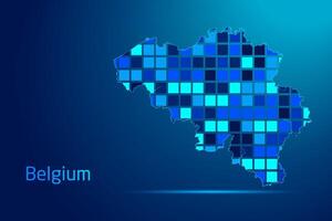 concepts of Belgium Network Digital Technology Graphic illustration. Blue Color. Internet Futuristic Concept Map. vector