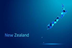 concepts of New Zealand Network Digital Technology Graphic illustration. Blue Color. Internet Futuristic Concept Map. vector