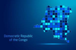 concepts of Democratic Republic of the Congo Network Digital Technology Graphic illustration. Blue Color. Internet Futuristic Concept Map. vector