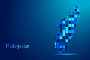 concepts of Madagascar Network Digital Technology Graphic illustration. Blue Color. Internet Futuristic Concept Map. vector