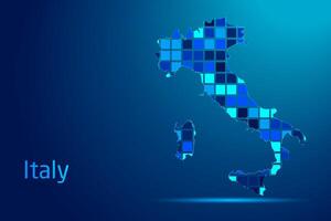 concepts of Italy Network Digital Technology Graphic illustration. Blue Color. Internet Futuristic Concept Map. vector