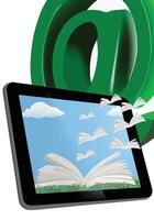 Internet books with open books and novels vector