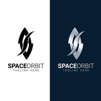 Modern Initial Letter S Space orbit with moving Star Design Concept vector