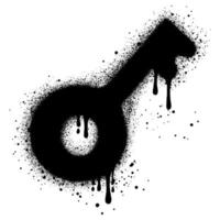 Spray Painted Graffiti Key Sprayed isolated on white background. vector