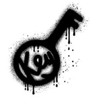 Spray Painted Graffiti Key Sprayed isolated on white background. vector