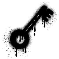 Spray Painted Graffiti Key Sprayed isolated on white background. vector
