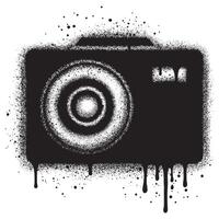 Spray Painted Graffiti Camera Sprayed isolated on white background. vector