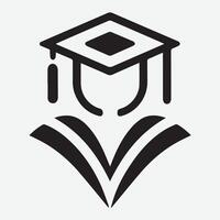 An Unique graduation cap silhouette Icon with white background vector