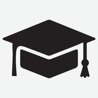 An Unique graduation cap silhouette Icon with white background vector