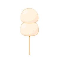 Mochi . Mochi on white background. Mochi stick . White Mochi. vector