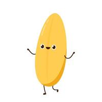 Rice character design. rice on white background. rice seed. Paddy rice character. vector