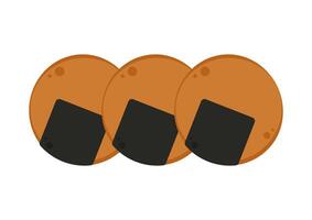 Japanese rice cracker . Japanese rice cracker on white background. vector