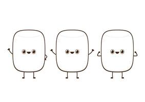 marshmallow mascot . marshmallow character design. vector