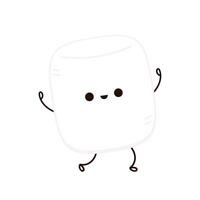 marshmallow mascot . marshmallow character design. vector