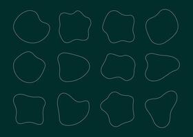 A Set of Stroke Amoeba Shapes Asymmetric, Irregular Spots vector