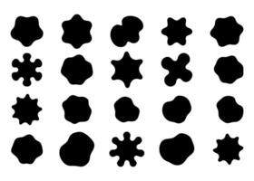 A Set of Twenty Asymmetrical Irregular Blob Shapes vector
