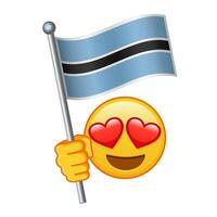 Emoji with Botswana flag Large size of yellow emoji smile vector