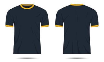 Blank casual t-shirt mockup front and back view vector