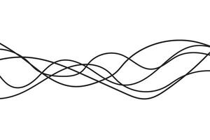 simple abstract black color geometric thin wavy line pattern vector