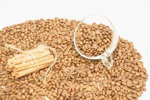 Fresh coffee beans on a beautiful background photo
