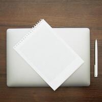 Notebook and pencil on a beautiful background in a large photo studio