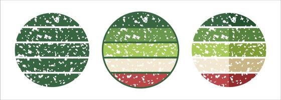 Retro striped print in circle shape vector