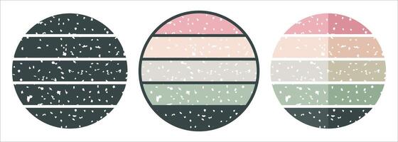 Retro striped print in circle shape vector