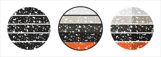 Retro striped print in circle shape vector