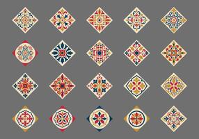 Tile Ornament Pattern Element Set vector