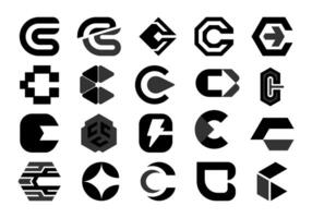 Letter C Logotype Element Set vector