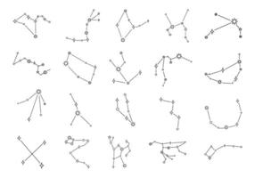 Zodiac And Main Constellation Element Set vector