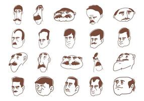 Hand Drawn Cartoon Face Element Set vector