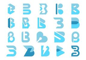 Letter B Logotype Element Set vector