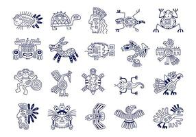 Hand Drawn Ancient Totem Element Set vector