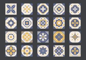 Tiles Square Pattern Element Set vector
