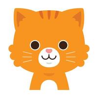 Cute Character Cartoon Orange Cat, Kawaii Style vector