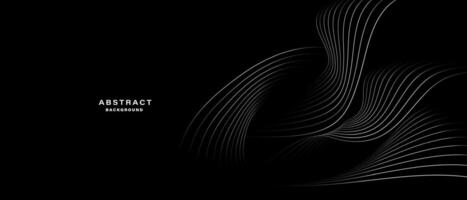 Abstract black modern background with dynamic lines. vector