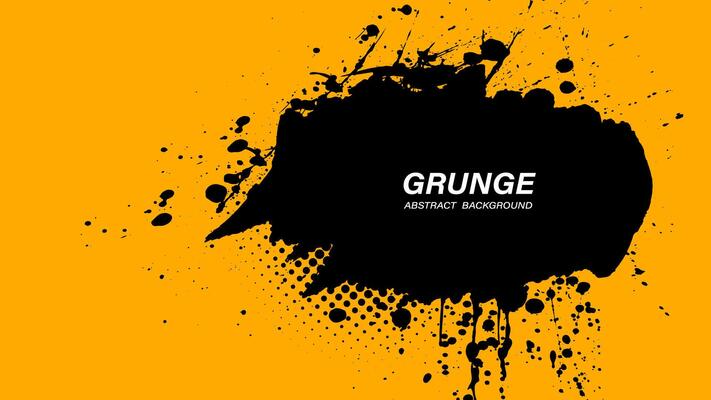 Black and Yellow abstract background with grunge texture.