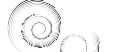 White abstract background with circular lines, technology futuristic template. vector