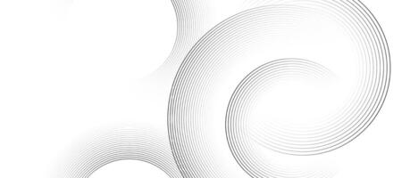 White abstract background with circular lines, technology futuristic template. vector