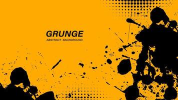 Black and Yellow abstract background with grunge texture. vector