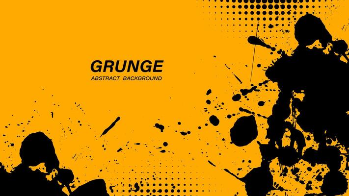 Black and Yellow abstract background with grunge texture.
