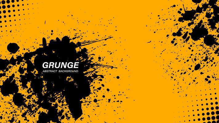 Black and Yellow abstract background with grunge texture.