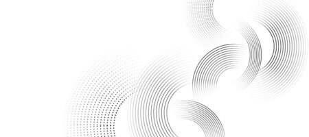 White abstract background with circular lines, technology futuristic template. vector