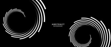 Black abstract background with spiral circle line. vector