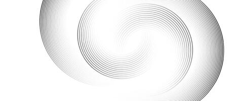 White abstract background with circular lines, technology futuristic template. vector