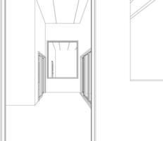 3D illustration of building project vector
