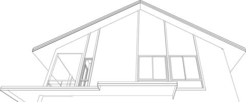 3D illustration of building project vector