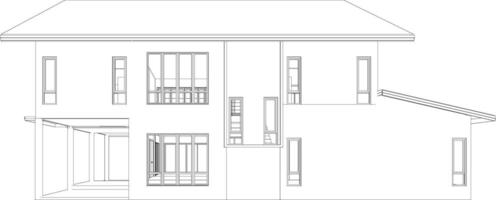 3D illustration of building project vector